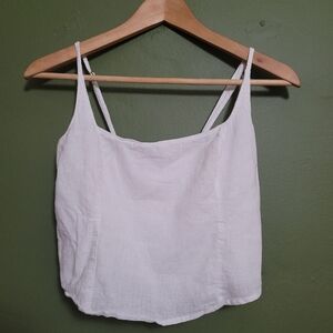Abercrombie & Fitch White Linen-Blend Cami Top (Size S)